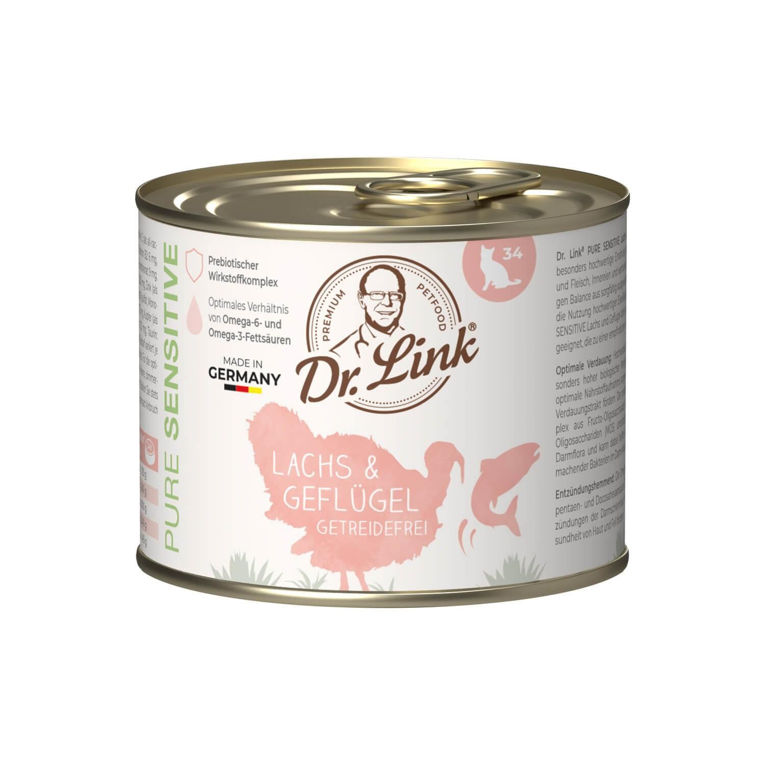 Dr. Link® PURE SENSITIVE 6x200g Lachs und Geflügel