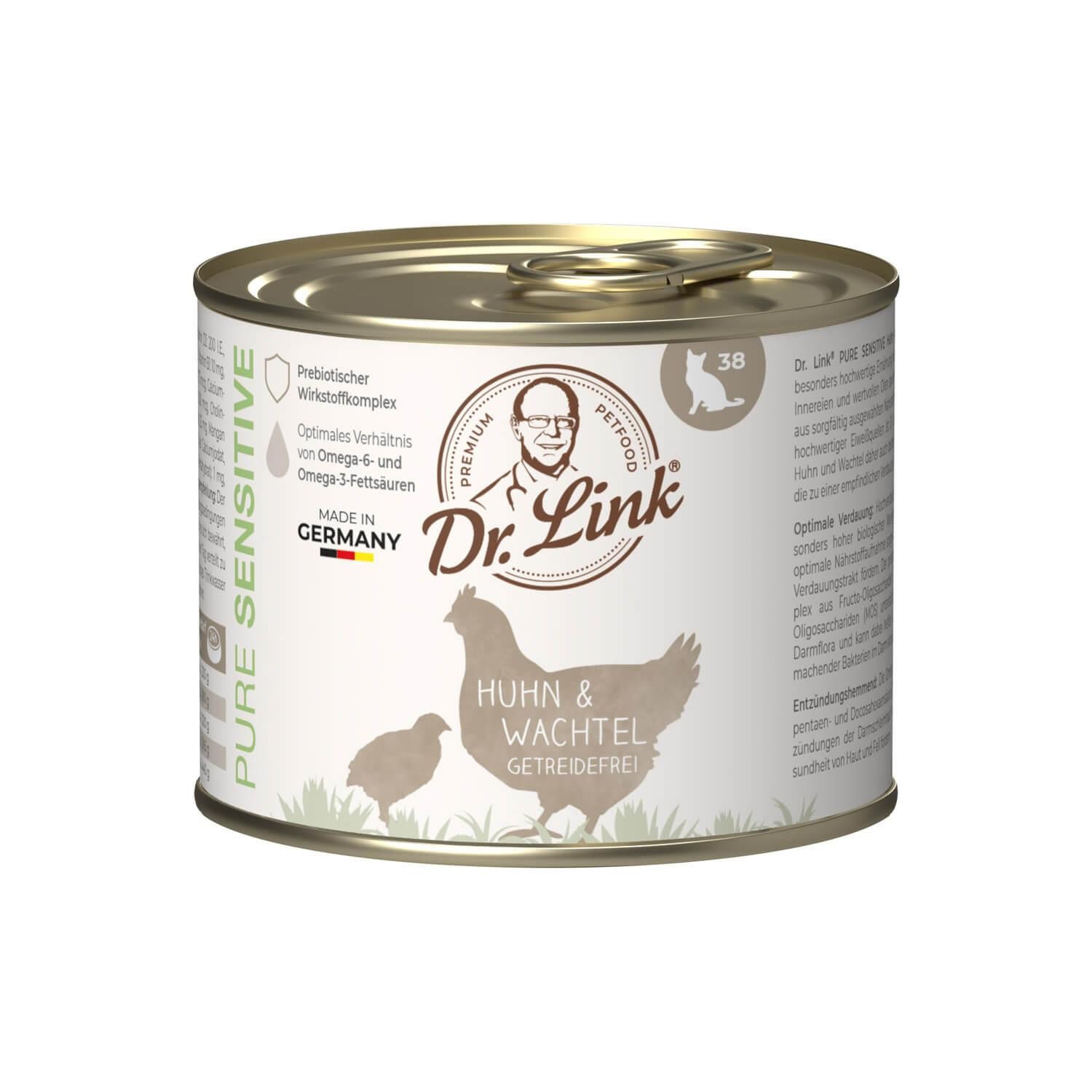 Dr. Link® PURE SENSITIVE 1x200g Huhn und Wachtel | Probedose