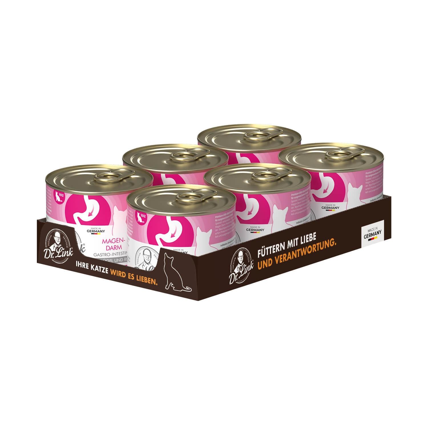 Dr. Link® SPEZIAL-DIÄT 6x200g Magen-Darm | Gastro-Intestinal Geflügel und Rind