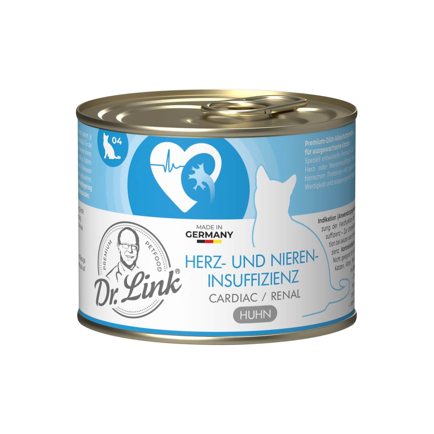 Dr. Link® SPEZIAL-DIÄT 1x200g Herzinsuffizienz und Niereninsuffizienz I Cardiac / Renal Huhn | Probedose