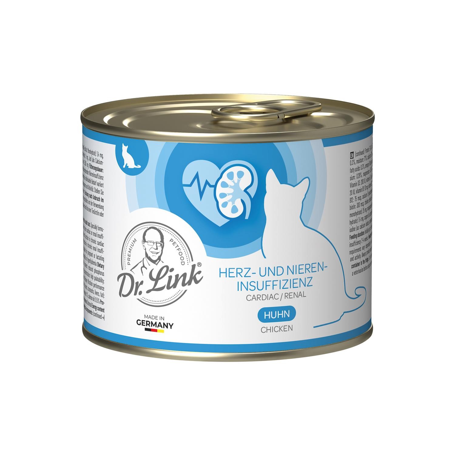 Dr. Link® SPEZIAL-DIÄT 1x200g Herzinsuffizienz und Niereninsuffizienz I Cardiac / Renal Huhn | Probedose