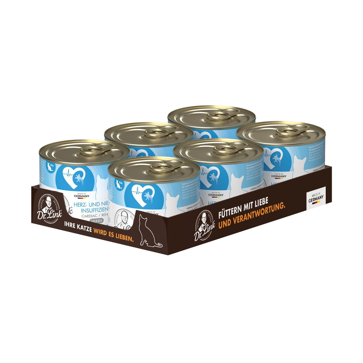 Dr. Link® SPEZIAL-DIÄT 6x200g Herzinsuffizienz und Niereninsuffizienz I Cardiac / Renal Huhn