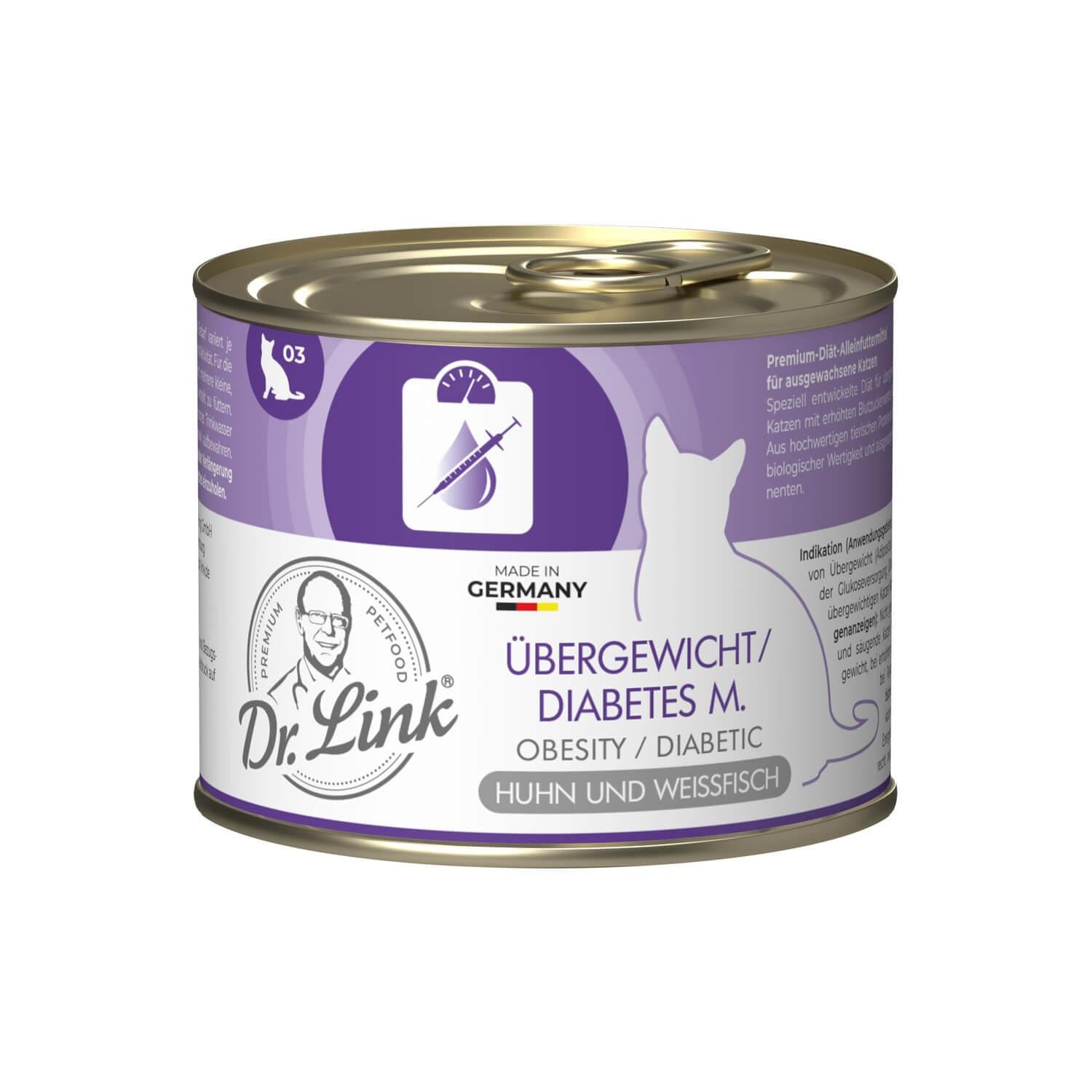 Dr. Link® SPEZIAL-DIÄT 6x200g Übergewicht / Diabetes m. I Obesity / Diabetic Huhn und Weißfisch