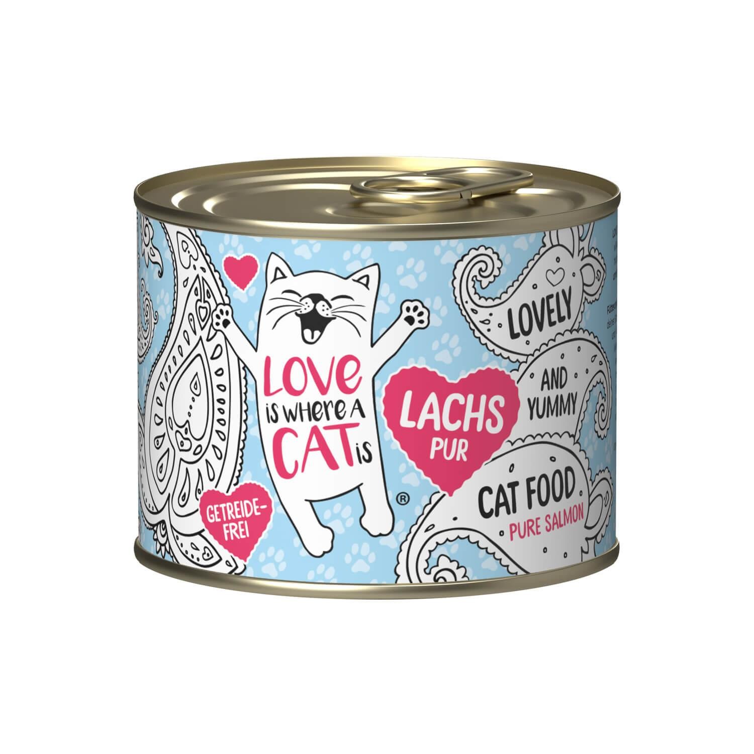 LOVE IS WHERE A CAT IS® 1x190g Lachs pur | Probedose