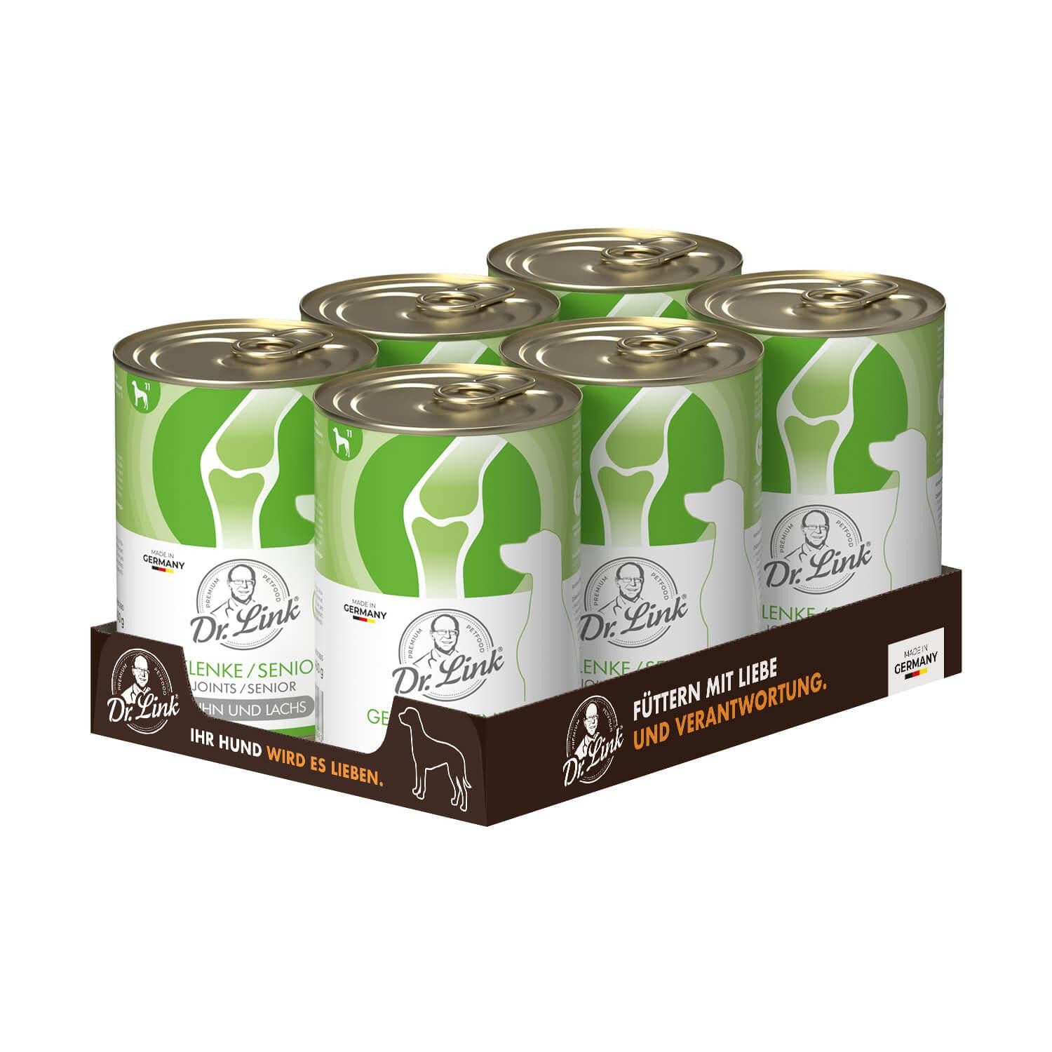 Dr. Link® SPEZIAL-DIÄT 6x400g Gelenke / Senior | Joints / Senior Huhn und Lachs