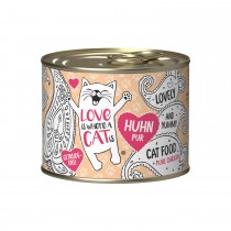 LOVE IS WHERE A CAT IS® 1x200g Huhn pur | Probedose