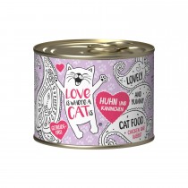 LOVE IS WHERE A CAT IS® 1x200g Huhn und Kaninchen | Probedose